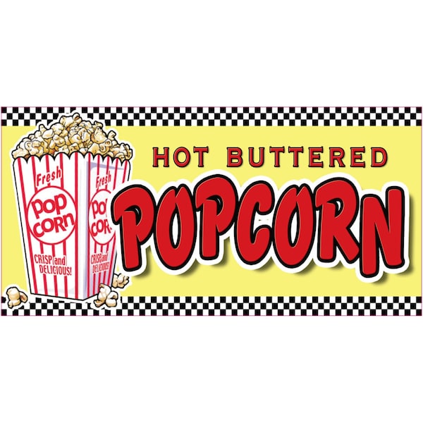 Safety Sign, 48 in Height, Vinyl, 18 in Length, Popcorn